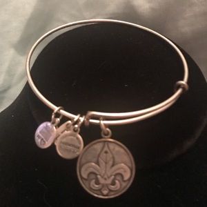 Alex & Ani Silver Tone Fleur De Lis Bracelet